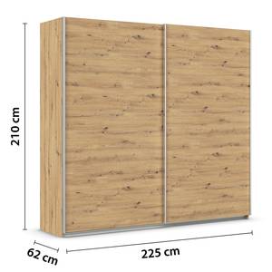 Schwebetürenschrank Quadra - Uni Eiche Artisan Dekor - Breite: 226 cm