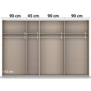 Schwebetürenschrank Quadra - Uni Alpinweiß - Breite: 315 cm