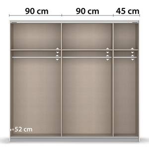 Schwebetürenschrank Quadra Spiegelfront Alpinweiß - Breite: 226 cm