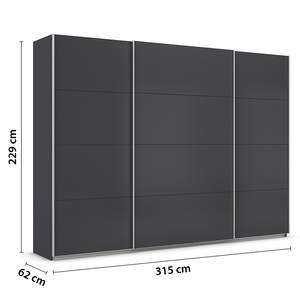 Schwebetürenschrank Quadra - Uni Graumetallic - Breite: 315 cm