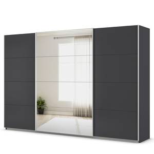 Schwebetürenschrank Quadra - Spiegel Graumetallic - Breite: 315 cm