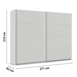 Schwebetürenschrank Quadra - Uni Seidengrau - Breite: 271 cm