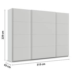 Schwebetürenschrank Quadra - Uni Seidengrau - Breite: 315 cm