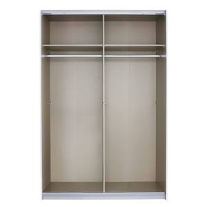 Schwebetürenschrank Quadra Glas&Spiegel Alpinweiß - Breite: 136 cm