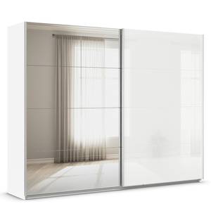 Schwebetürenschrank Quadra Glas&Spiegel Alpinweiß - Breite: 271 cm