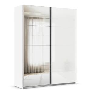 Schwebetürenschrank Quadra Glas&Spiegel Alpinweiß - Breite: 181 cm