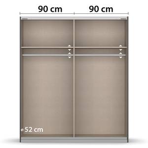 Schwebetürenschrank Quadra Spiegelfront Eiche Artisan Dekor - Breite: 181 cm