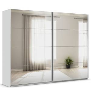 Schwebetürenschrank Quadra Spiegelfront Seidengrau - Breite: 271 cm