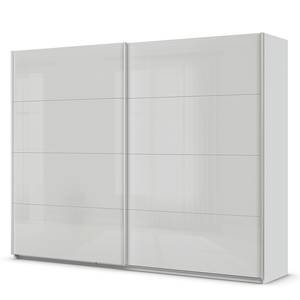 Schwebetürenschrank Quadra - Glasfront Seidengrau - Breite: 271 cm