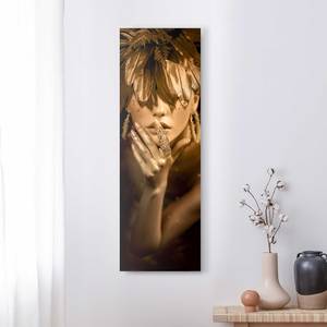 Wandbild Stylish Girl MDF - Gold - 30 x 90 cm