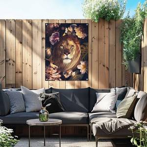 Kunstdruck Dschungel Löwe PVC - Braun - 60 x 80 cm