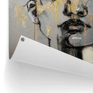 Kunstdruck Goldenes Gesicht PVC - Gold - 60 x 80 cm