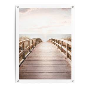 Kunstdruck Brücke zum Strand PVC - Beige - 60 x 80 cm