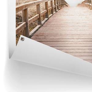 Kunstdruck Brücke zum Strand PVC - Beige - 60 x 80 cm