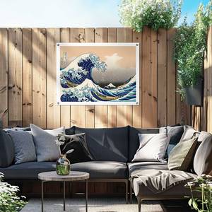 Kunstdruck Die große Welle PVC - Blau - 60 x 80 cm