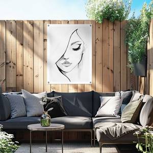 Kunstdruck Gesicht PVC - Schwarz - 60 x 80 cm