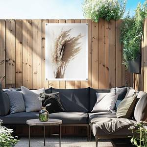 Kunstdruck Sonniges Gras PVC - Beige - 60 x 80 cm