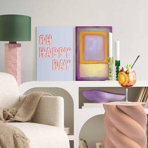 Leinwandbilder Happy Day 2er-Set MDF Holzrahmen - Pink - 20 x 30 cm