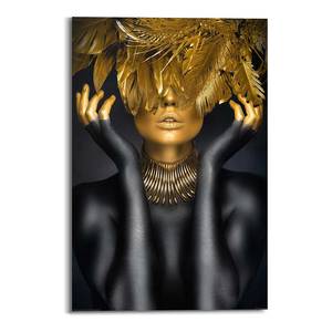 Wandbild Golden Feathers MDF - Gold - 60 x 90 cm