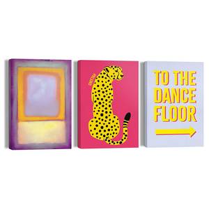 Leinwandbilder Keep on Dancing 3er-Set MDF Holzrahmen - Multicolor - 20 x 30 cm