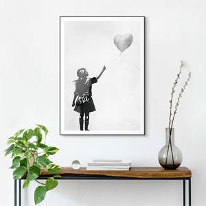 Gerahmtes Bild Balloon Girl Gerahmtes Holzbild - Schwarz - 50 x 70 cm