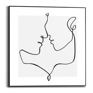 Gerahmtes Bild Loves Lines Gerahmtes Holzbild - Schwarz - 50 x 50 cm