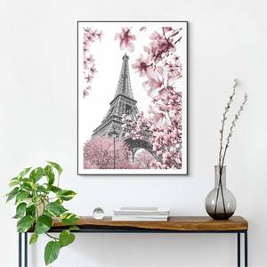 Gerahmtes Bild Spring in Paris Gerahmtes Holzbild - Schwarz - 50 x 70 cm