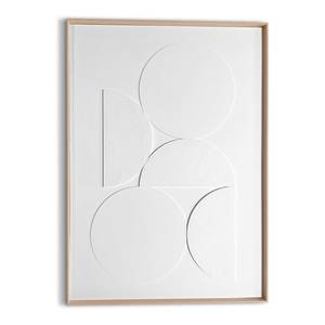 Wandbild Relief Planets MDF Rahmen - Weiß - 50 x 70 cm