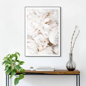 Gerahmtes Bild White Roses Gerahmtes Holzbild - Weiß - 50 x 70 cm