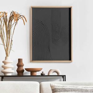 Wandbild Relief Sharp MDF - 30 x 40 cm - Schwarz