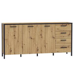 Sideboard Kioto Eiche Artisan Dekor / Schwarz