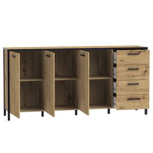 Sideboard Kioto Eiche Artisan Dekor / Schwarz