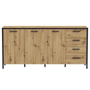 Sideboard Kioto Eiche Artisan Dekor / Schwarz