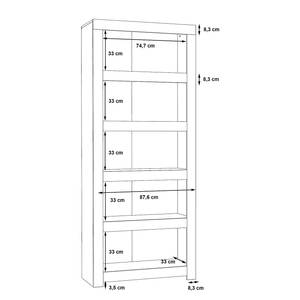 Regal Chakto Altholz Dekor / Beton Dekor - Breite: 91 cm