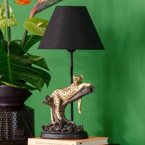 Tischleuchte Relax Leopard Stahl / Polyresin - Schwarz / Gold