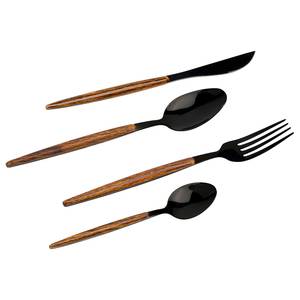 Besteck-Set Paris 16-teilig Edelstahl / ABS - Schwarz / Braun