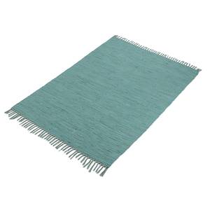 Flickenteppich Kelim Chindi Uni Baumwolle - Mint - 70 x 140 cm