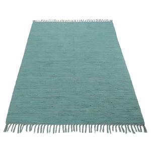 Flickenteppich Kelim Chindi Uni Baumwolle - Mint - 70 x 140 cm