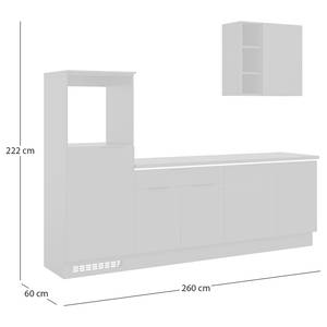 Küchenzeile Lineburg Typ B Weiß / Eiche Artisan