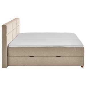 Boxspringbett Lago Webstoff Asha: Taupe - 180 x 200cm