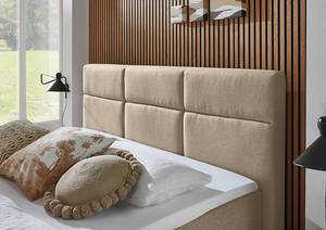 Boxspringbett Lago Webstoff Asha: Taupe - 180 x 200cm