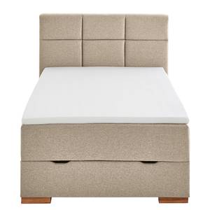 Boxspringbett Lago Webstoff Asha: Taupe - 140 x 200cm