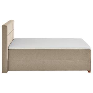 Boxspringbett Lago Webstoff Asha: Taupe - 140 x 200cm