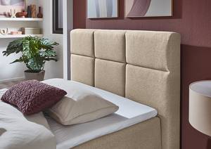 Boxspringbett Lago Webstoff Asha: Taupe - 140 x 200cm