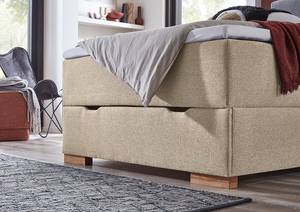 Boxspringbett Lago Webstoff Asha: Taupe - 140 x 200cm