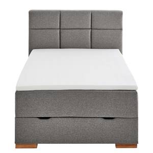 Boxspringbett Lago Webstoff Asha: Hellgrau - 120 x 200cm