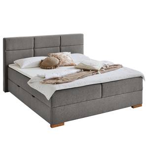 Boxspringbett Lago Webstoff Asha: Hellgrau - 160 x 200cm