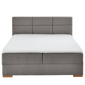 Boxspringbett Lago Webstoff Asha: Hellgrau - 160 x 200cm