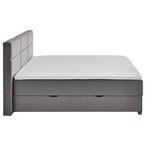 Boxspringbett Lago Webstoff Asha: Hellgrau - 160 x 200cm