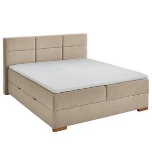 Boxspringbett Lago Webstoff Asha: Taupe - 160 x 200cm